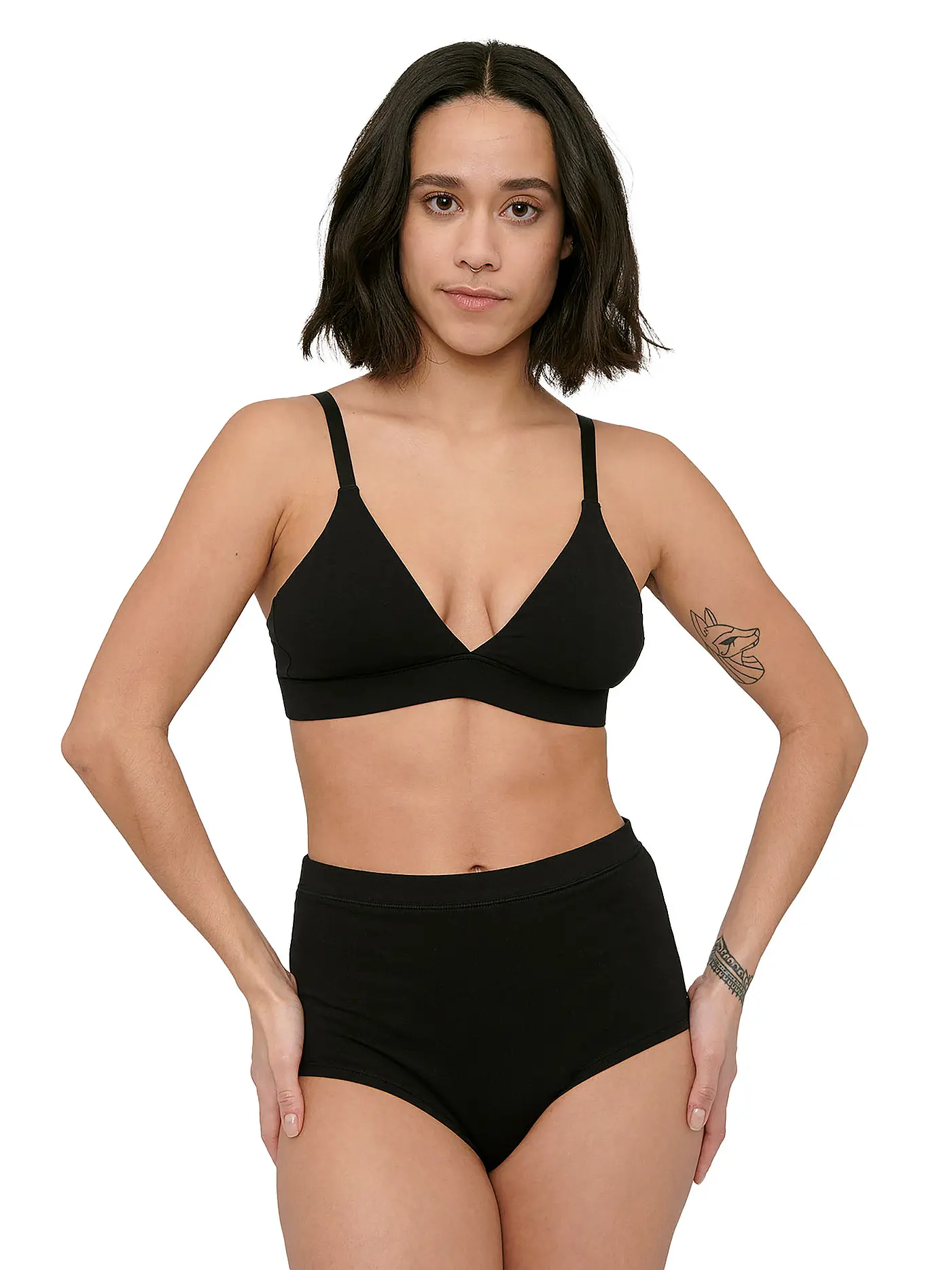 ORGANIC BASICS | High Rise Slip 2-er Pkg. black | 
